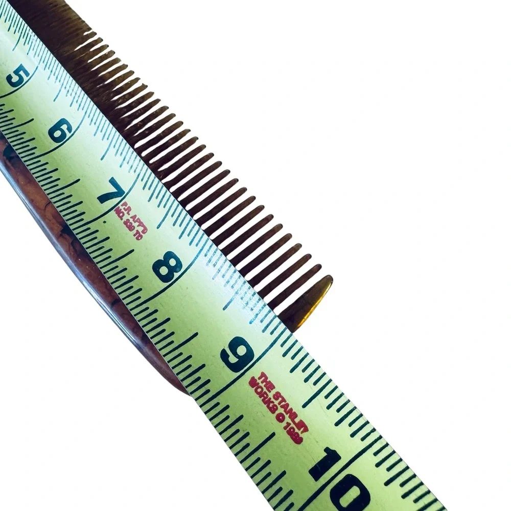Vintage Faux Tortoise Shell Hair Comb Amber Brown Marbled 9 Inch Retro Grooming